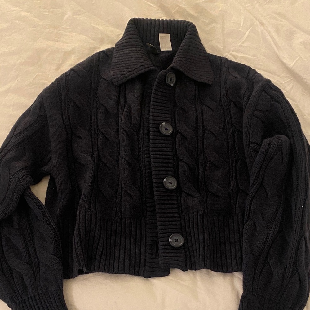 Navy Cable Knit Women's Sweater